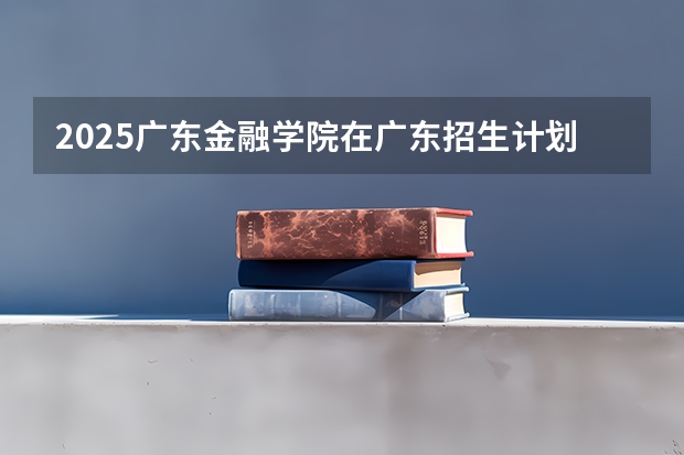 2025广东金融学院在广东招生计划一览表