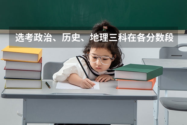 选考政治、历史、地理三科在各分数段累计人数对比