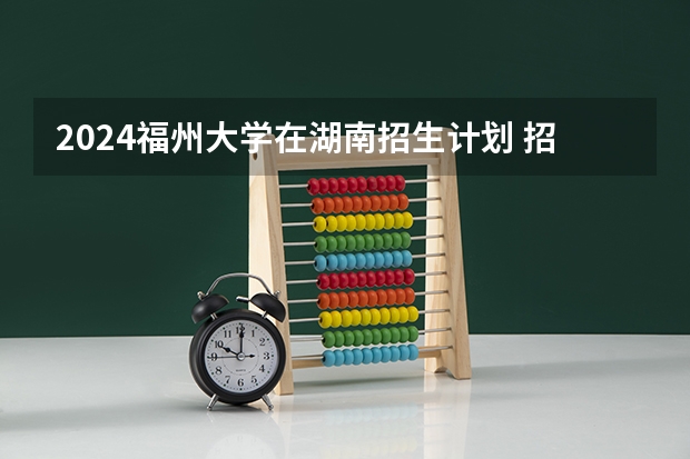 2024福州大学在湖南招生计划 招多少人