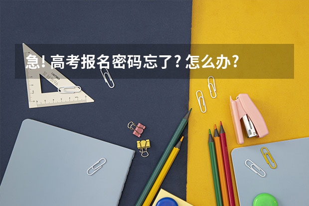 急! 高考报名密码忘了? 怎么办?