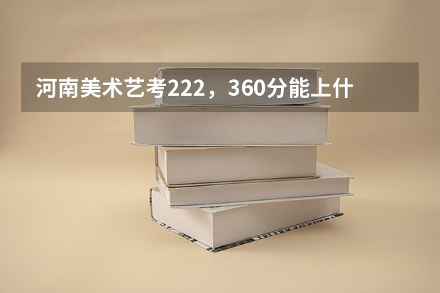 河南美术艺考222，360分能上什么学校？