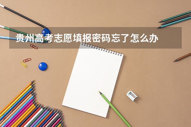 贵州高考志愿填报密码忘了怎么办