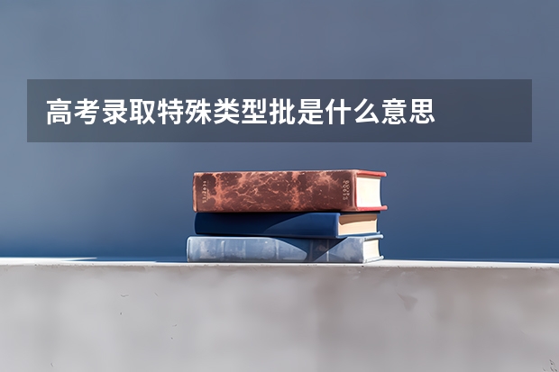 高考录取特殊类型批是什么意思
