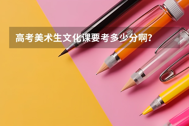 高考美术生文化课要考多少分啊？