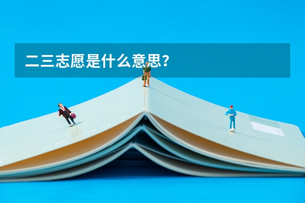 二三志愿是什么意思？