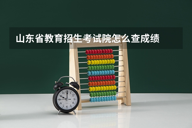 山东省教育招生考试院怎么查成绩