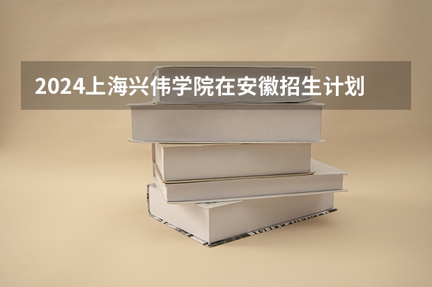 2024上海兴伟学院在安徽招生计划 招多少人