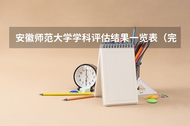 安徽师范大学学科评估结果一览表（完整版）