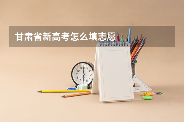 甘肃省新高考怎么填志愿
