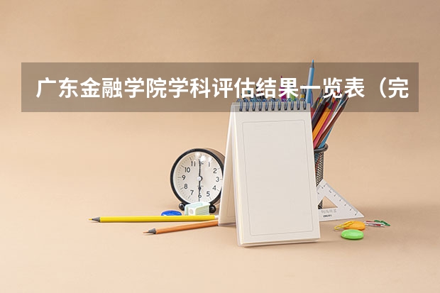 广东金融学院学科评估结果一览表（完整版）