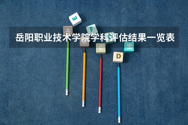 岳阳职业技术学院学科评估结果一览表（完整版）