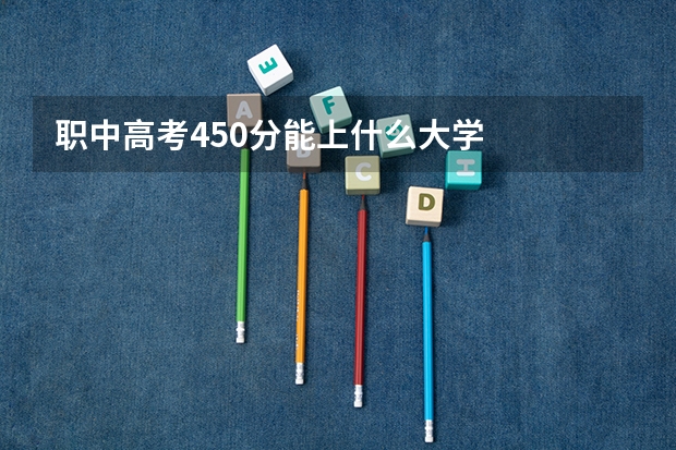 职中高考450分能上什么大学