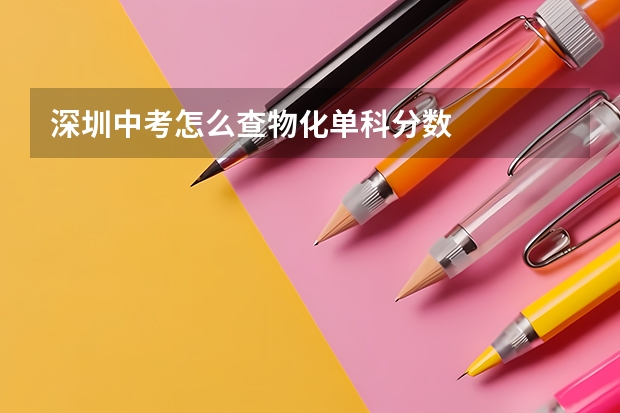 深圳中考怎么查物化单科分数