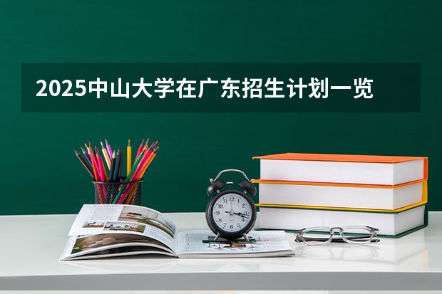 2025中山大学在广东招生计划一览表
