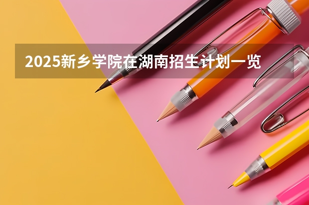 2025新乡学院在湖南招生计划一览表
