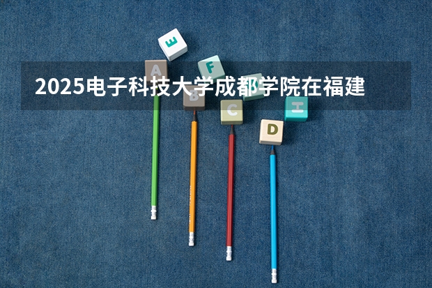 2025电子科技大学成都学院在福建招生计划一览表