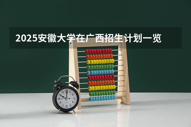 2025安徽大学在广西招生计划一览表