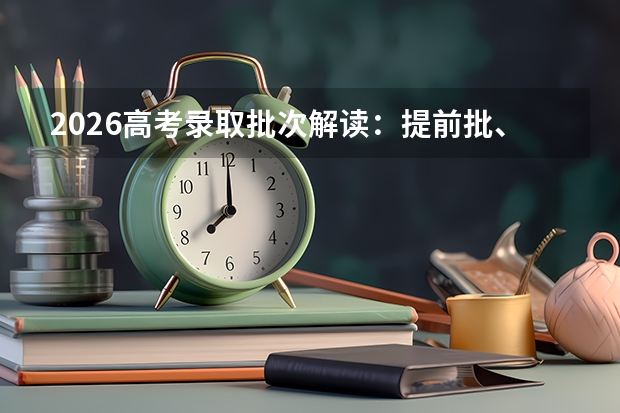 2026高考录取批次解读：提前批、本科批、专科批的录取顺序与机会