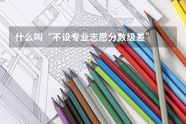 什么叫“不设专业志愿分数级差”