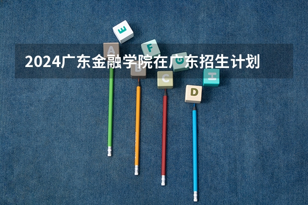 2024广东金融学院在广东招生计划 招多少人