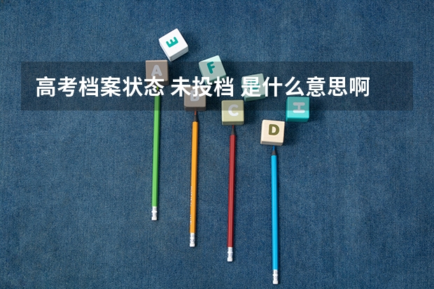 高考档案状态 未投档 是什么意思啊？