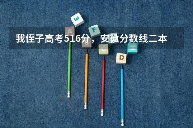 我侄子高考516分，安徽分数线二本是511，理科，有什么好的二本学校和专业推荐吗？最好在江浙沪皖地区的。