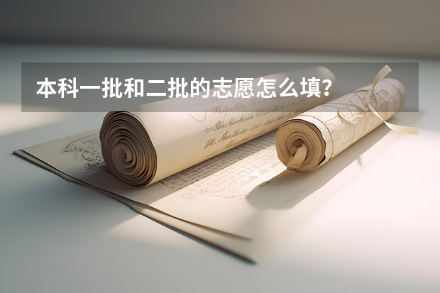 本科一批和二批的志愿怎么填？