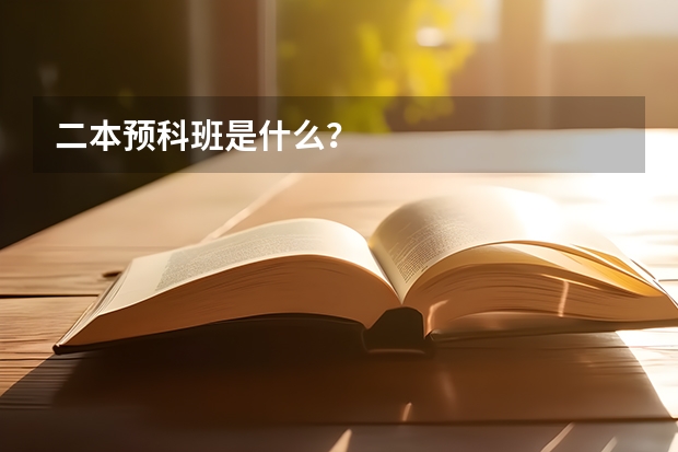 二本预科班是什么？
