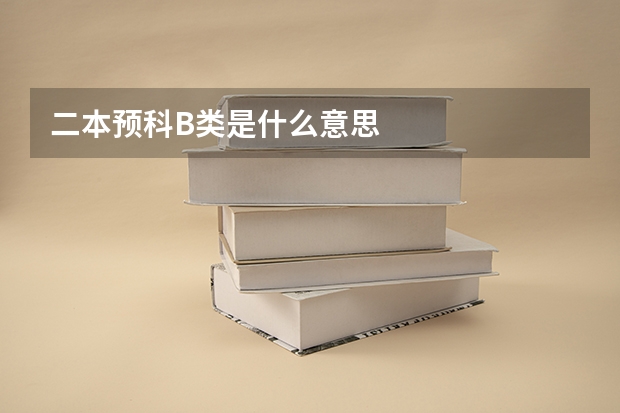 二本预科B类是什么意思