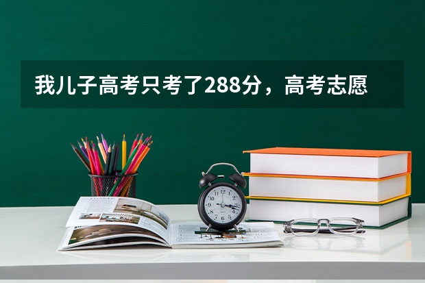 我儿子高考只考了288分，高考志愿怎么填啊？求高人指点。谢谢！